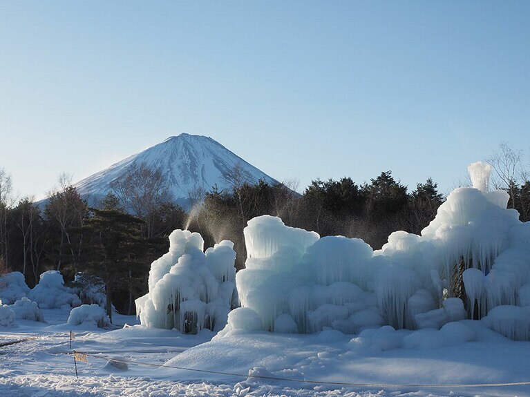 【山梨県】西湖樹氷まつり。