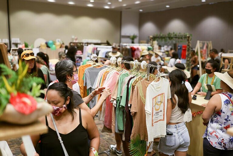 2022年6月に開催されたホオマウ・ハワイ・マーケットの様子。