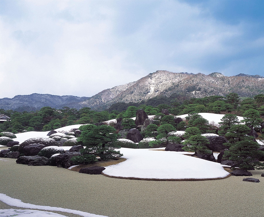 【島根県】足立美術館の雪景色。