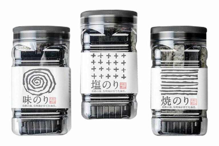 味のリ、塩のり、焼のり 各8切・48枚入り 各600円／江の浦海苔本舗