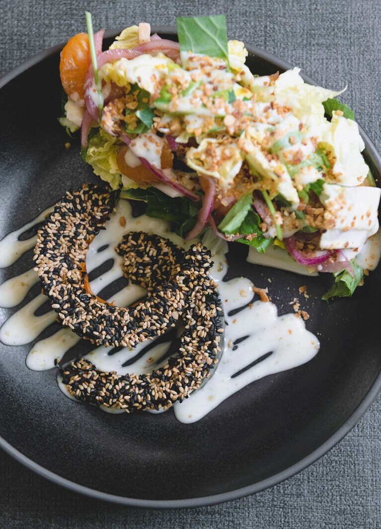 柑橘類の風味がアクセントになった「スイート パンプキン サラダ」。