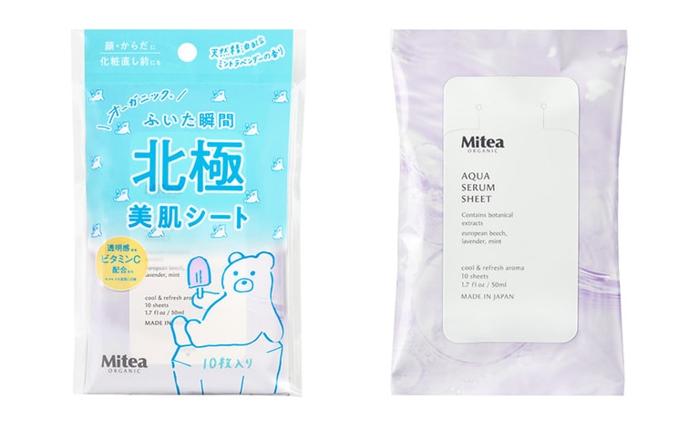 アクアセラムシート（ミントラベンダーの香り）10枚入り 539円／ミティア オーガニック（限定発売中）