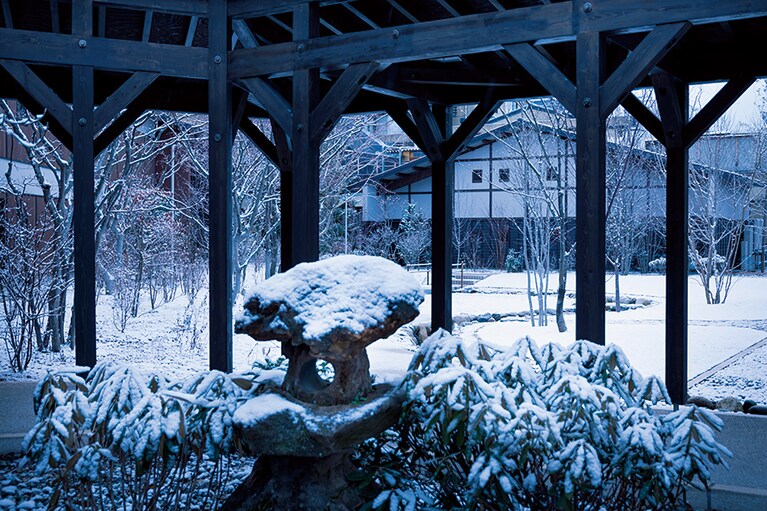 【星野リゾート 界 アルプス】雪国のアーケード、雁木。