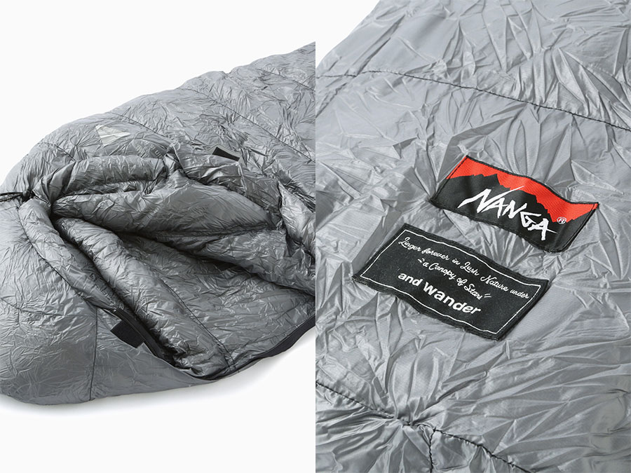 NANGA × and wander sleeping bag 500(Color：gray)／79,200円。