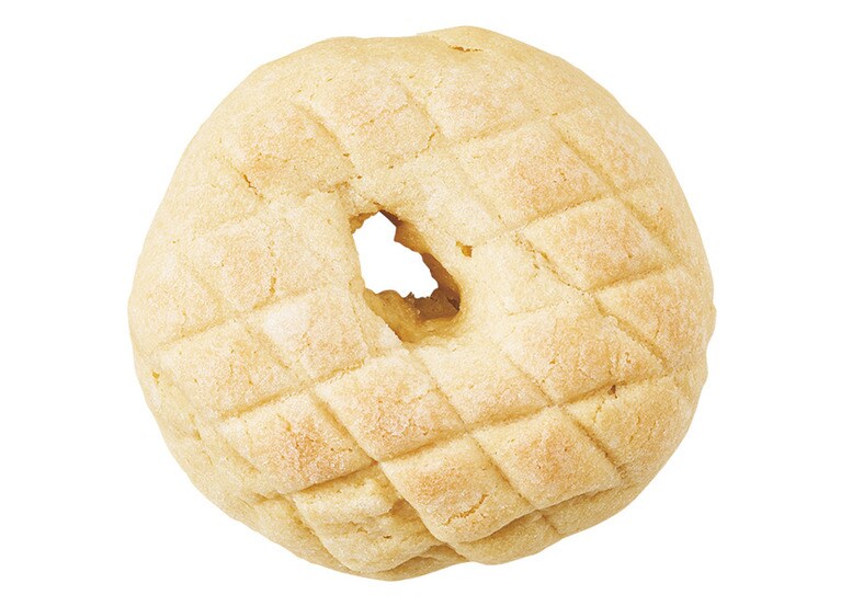 HIGU BAGEL & CAFEの「メロンパンベーグル」195円。