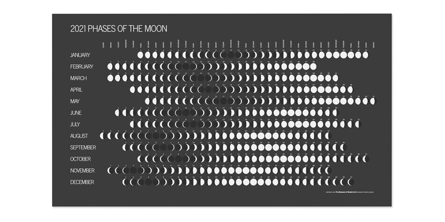 「MoMA 月齢 カレンダー 2021」81cm×46cm 2,400円。