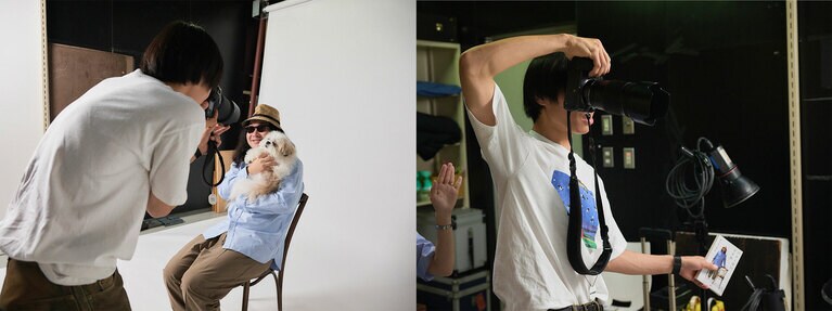 撮影中の様子。