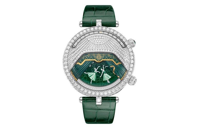 レディ アーペル バレリーナ ミュージカル エメラルド ウォッチ。