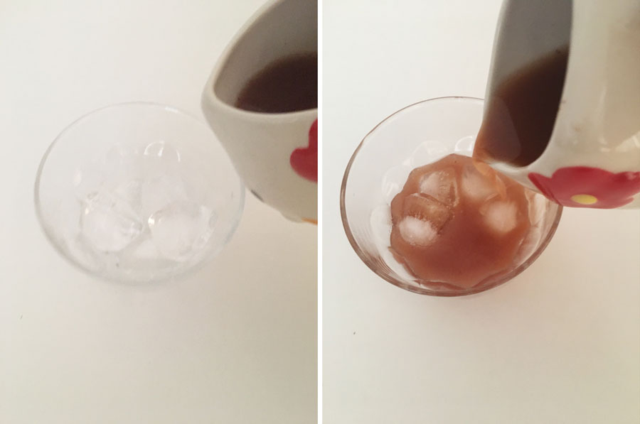 氷を入れたグラスに注げば、アイスドリンクに早変わり。