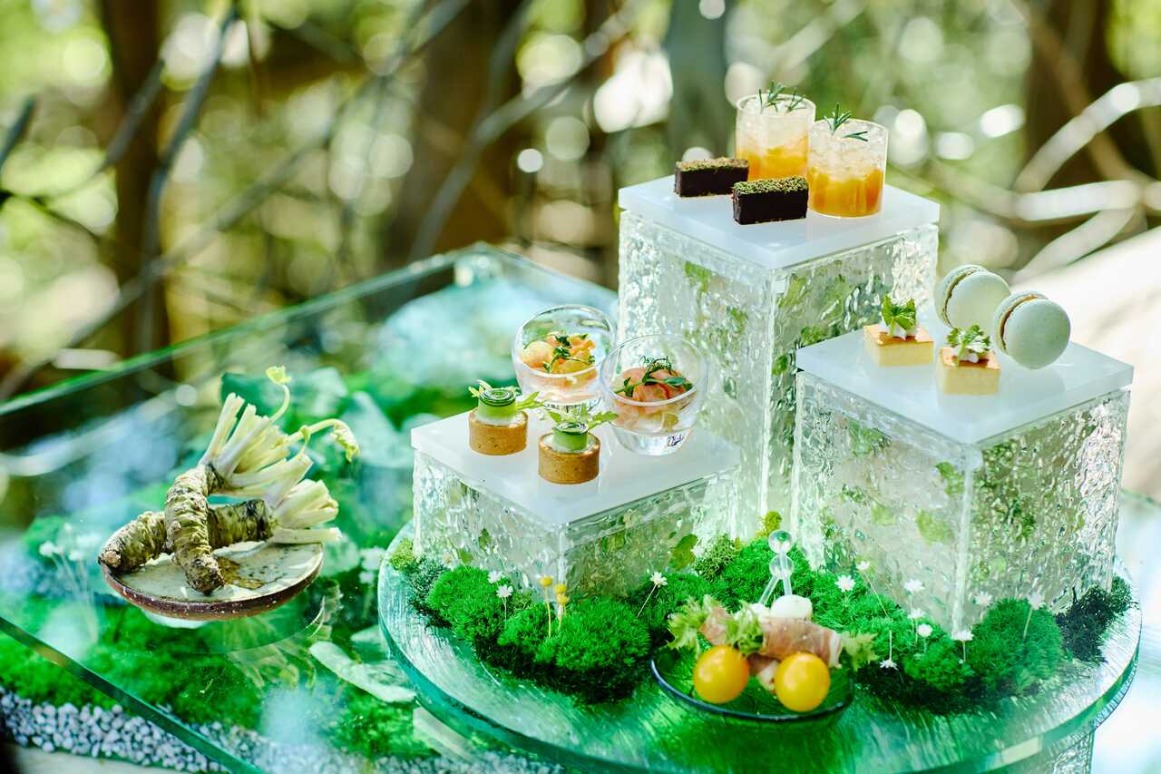 静岡水わさびの伝統席な栽培方法「畳石式」をモチーフにしたプレゼンテーション。