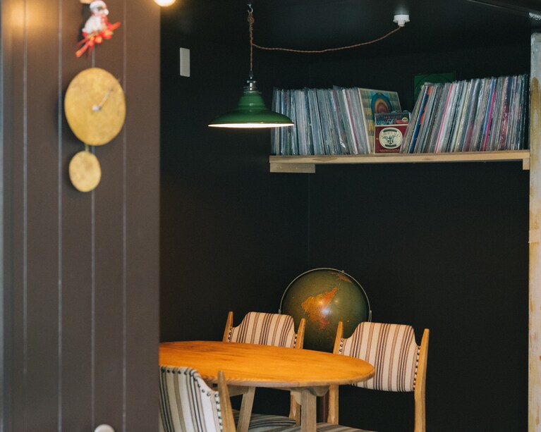 アメリカに住んでいたときに買い集めたというレコード。