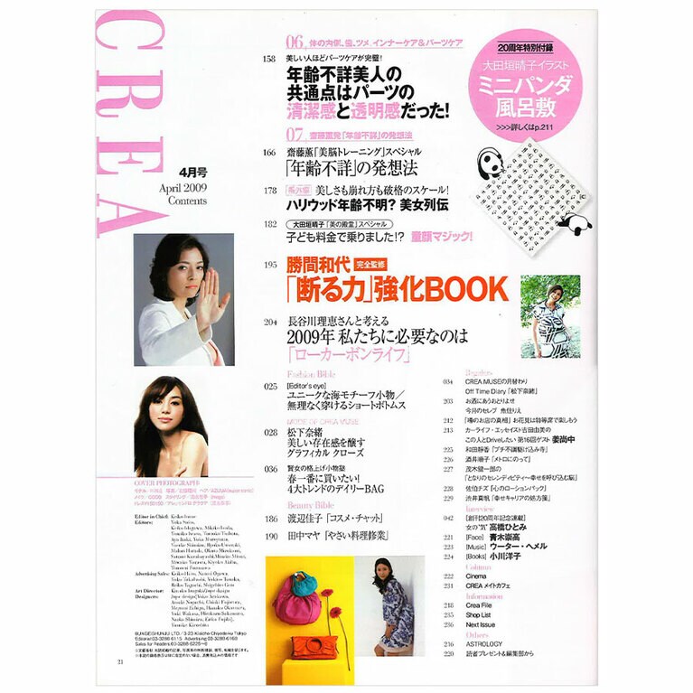 2009年4月号目次。
