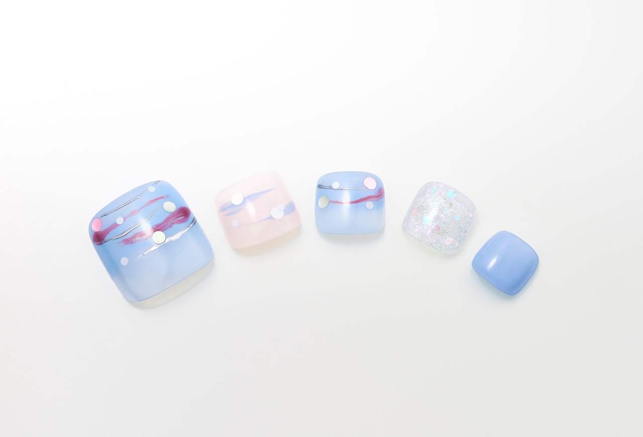 BL19　ヨーヨーつりを使用したネイルアート。