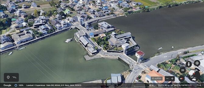鳥瞰図 ©2023 Google(Image Landsat/Copernicus Data SIO, NOAA, U.S.Navy, NGA, GEBCO)