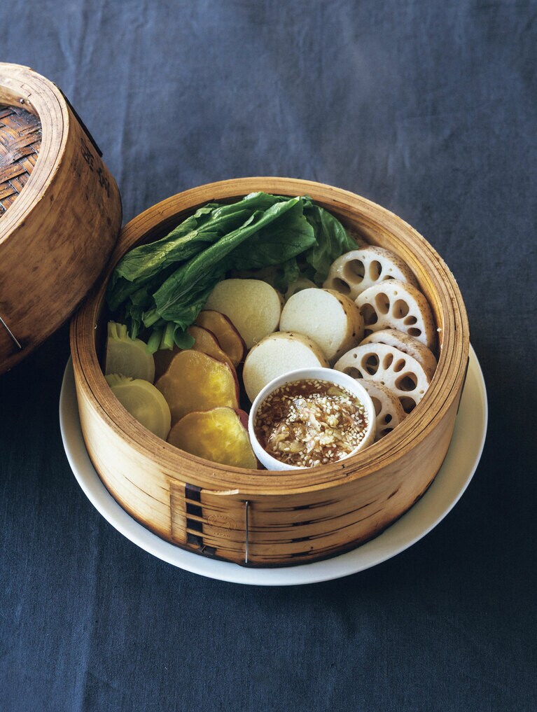 秋野菜のせいろ蒸し。