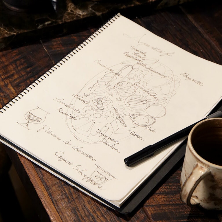 集まりのメニューを考えるときは必ずイラストを描く。頭の整理になる。