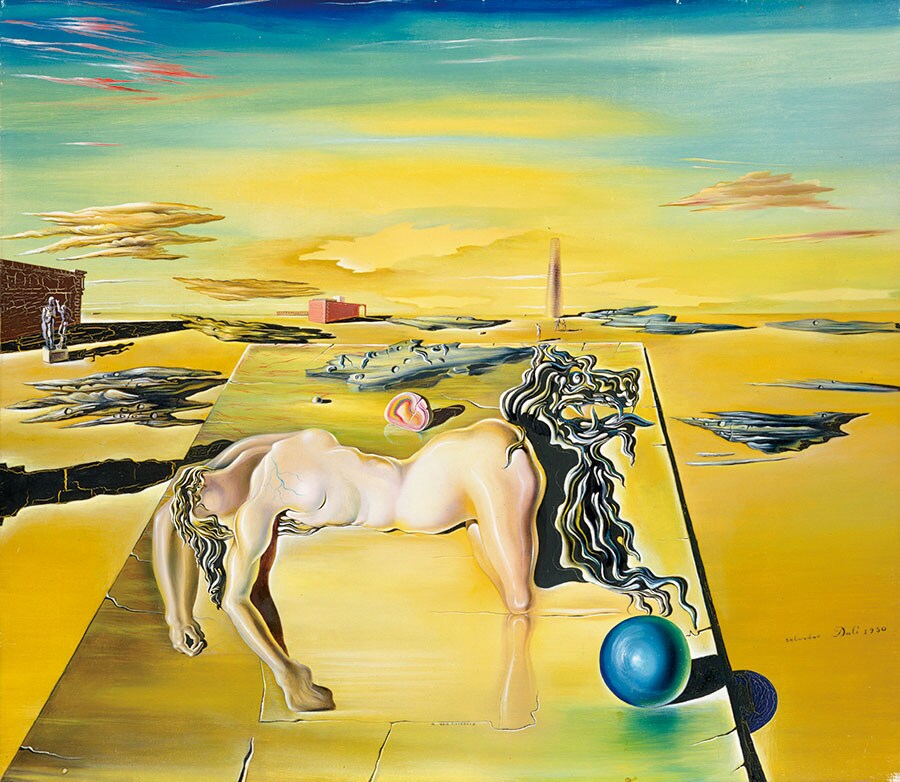 サルバドール・ダリ《姿の見えない眠る人、馬、獅子》1930年 油彩／カンヴァス ポーラ美術館蔵 © Salvador Dalí, Fundació Gala-Salvador Dalí,JASPAR Tokyo, 2019 E3477