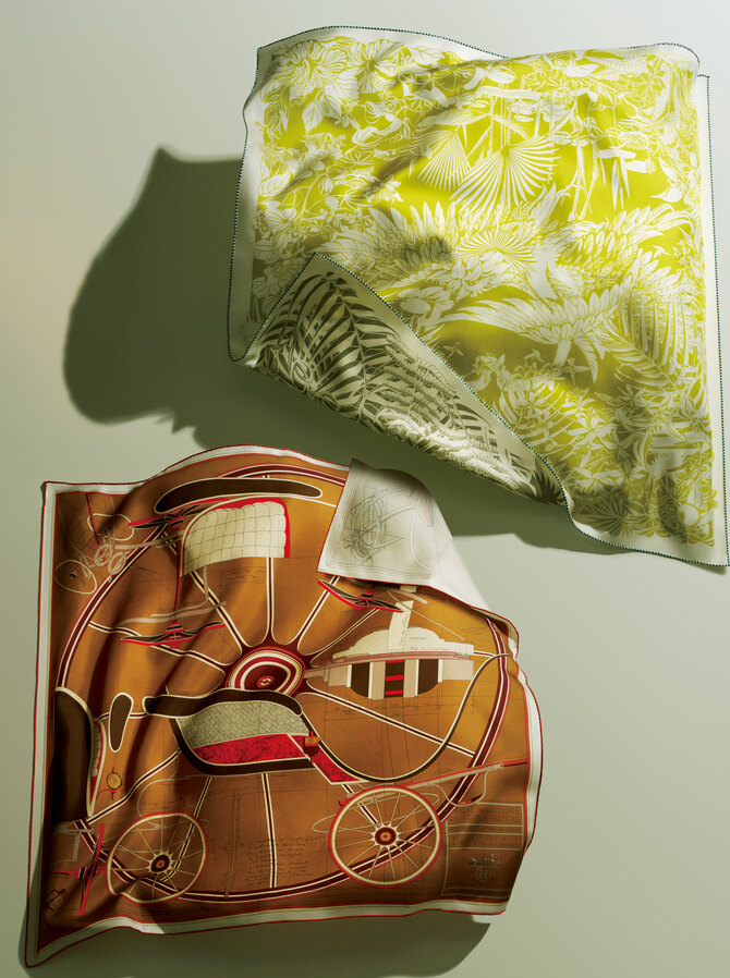 HERMES シルクスカーフ THE ALFEE25周年 アート風デザイン HERMES