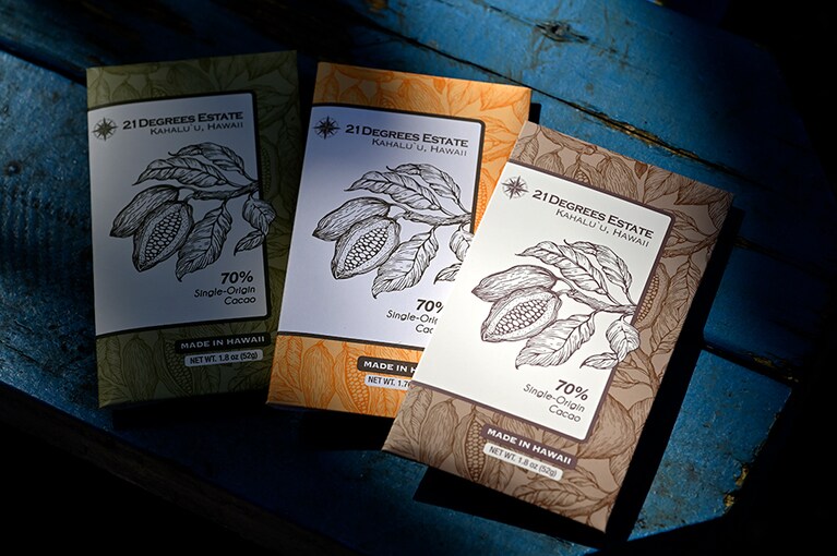 オリジナルのチョコレートはすべてカカオ70％以上。濃厚な風味がたまらない。