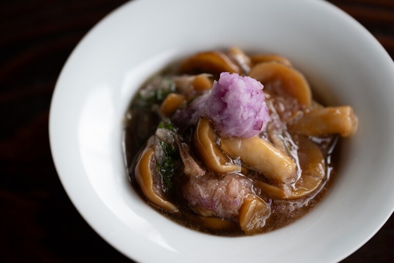 なめこの辛味おろしあえ。