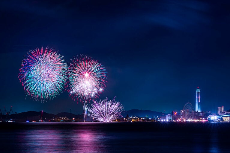 関門海峡花火大会。