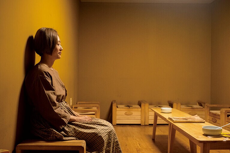 【施術2】よもぎ燻し。「よもぎ燻し」の部屋。