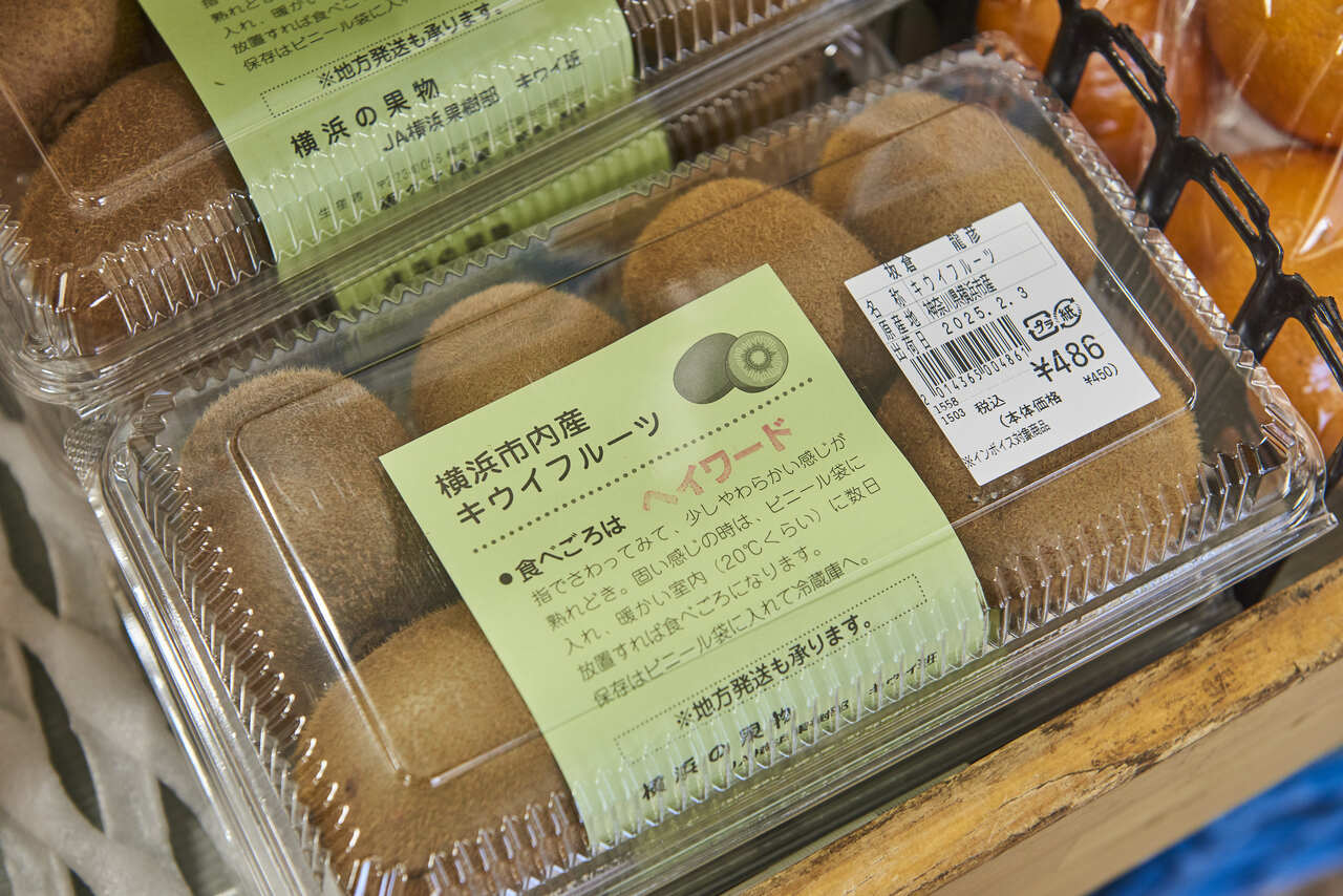 横浜市内産のキウイフルーツ。横浜は実は農地が多く、地元産の野菜や果物が豊富！