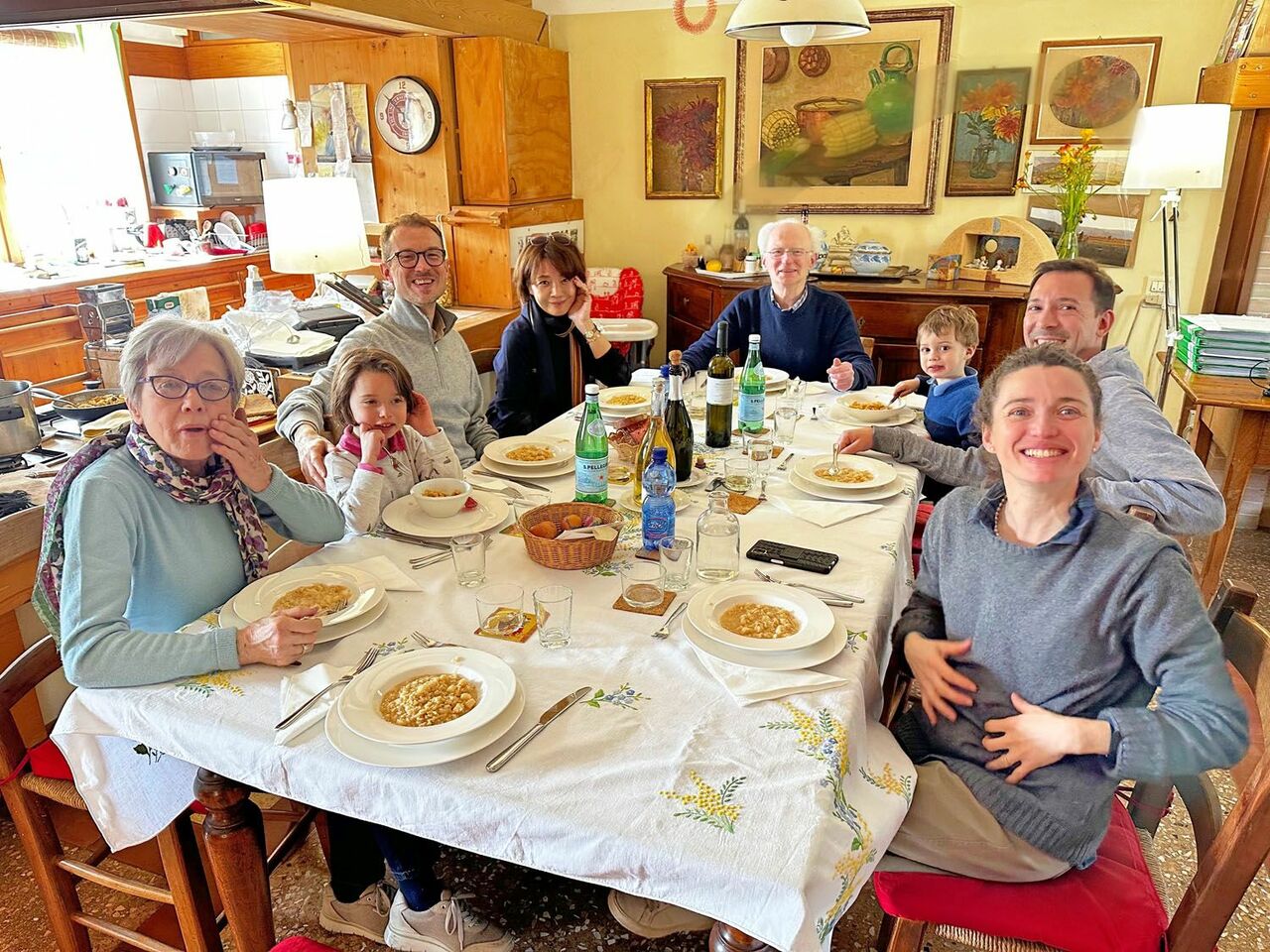 イタリアの家族と。