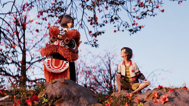 桜田さんが演じた少女・チュンの獅子舞の演技に魅せられた主人公のチュン。©BEIJING SPLENDID CULTURE & ENTERTAINMENT CO.,LTD　©TIGER PICTURE ENTERTAINMENT LTD. All rights reserved.