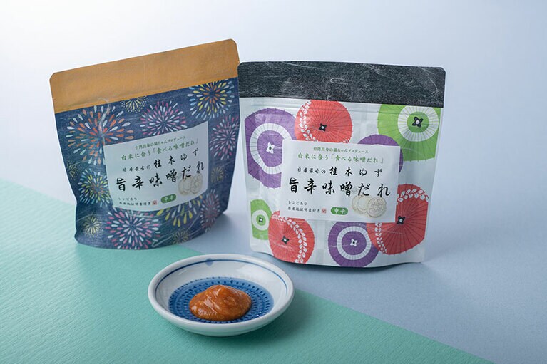 埼玉県新商品AWARD 2020金賞受賞。「桂木ゆず旨辛味噌だれ(中辛)」50ｇ×2個入り 各680円／台湾物語