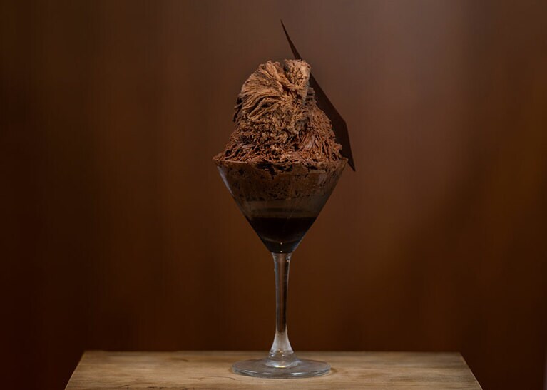 ショコラ×カカオの「グラニテ・ショコラ ドゥーショコラ」。イートイン 1,100円、テイクアウト 1,080円。