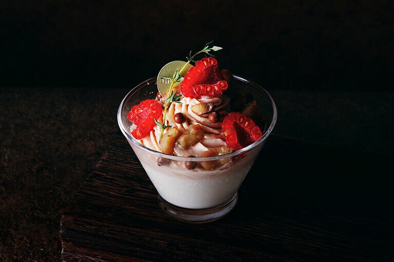 「マロンのブランマンジェ モンブランスタイル」1,000円。