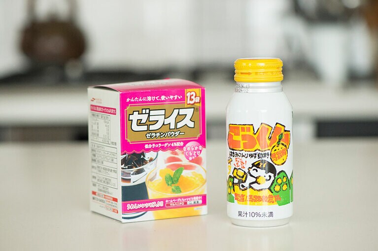 柚子のキラキラゼリーの材料。