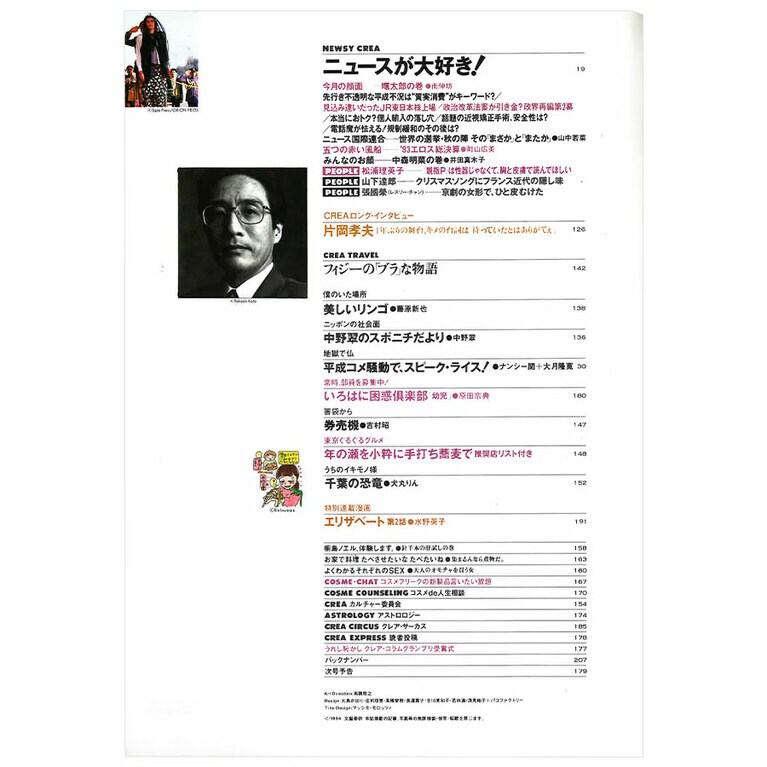 1994年1月号目次。