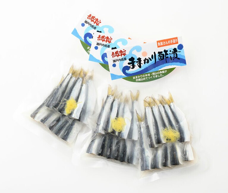 【岡山県】魚のみやわき(吉備津家)の「ままかりの酢漬け」各500円(80g)。