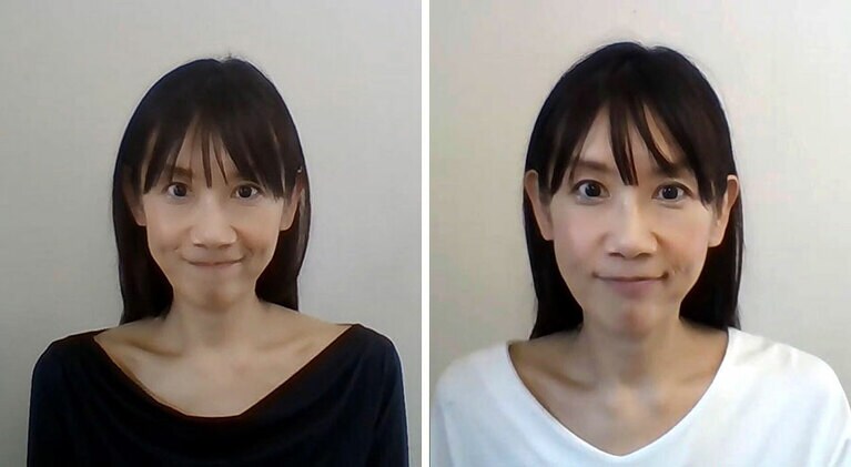 右で前髪が薄くなっているのは狙いではなく、着替えた動作の余波です。が、黒の面積が減ったので、より明るく見えますね。