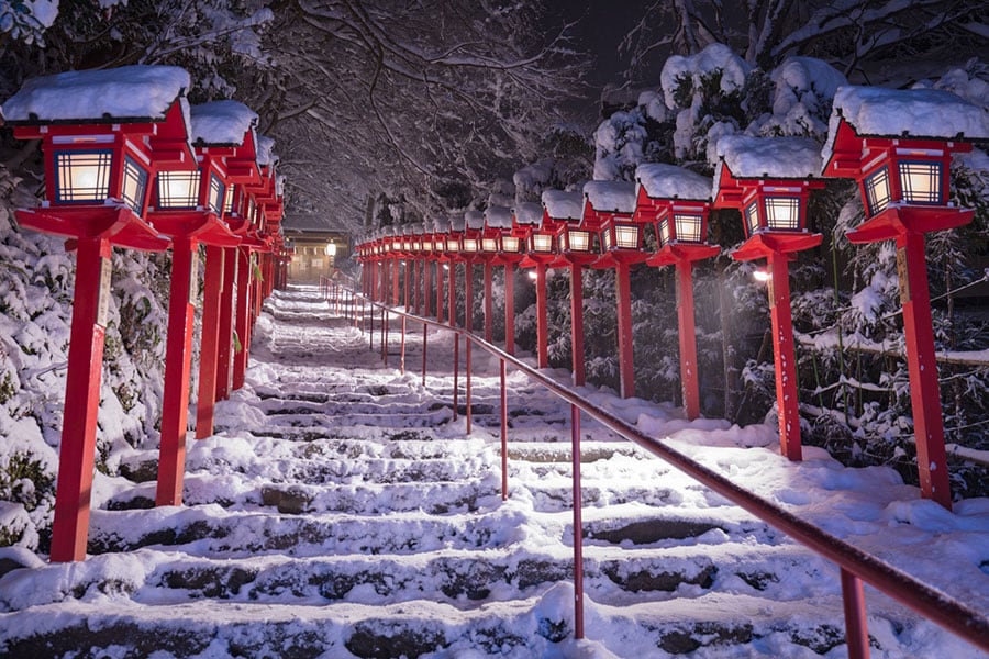 【京都府】貴船神社の雪景色。