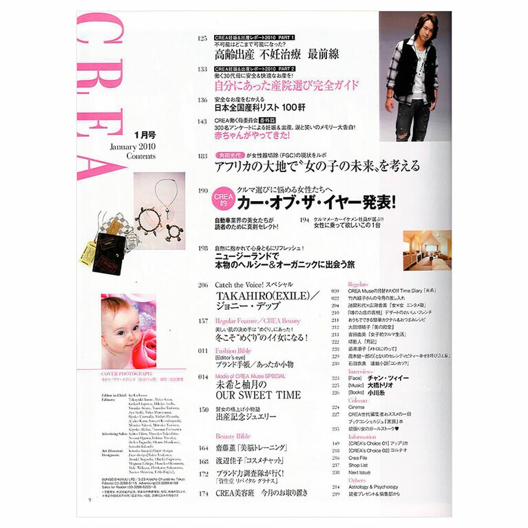 2010年1月号目次。