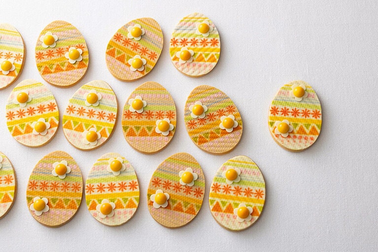 「イースターエッグクッキー」1枚604円。ホワイト、ブロンドがある。