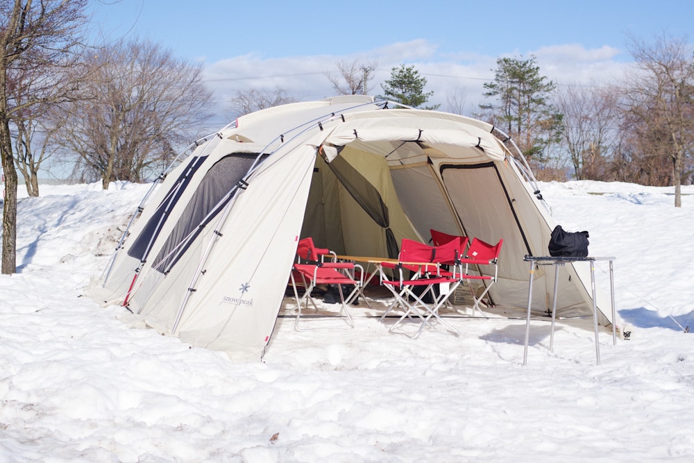 2011年のオープン当初から雪中キャンプを提案し続けてきたスノーピーク。徐々に利用者が増えてきているのだそう。