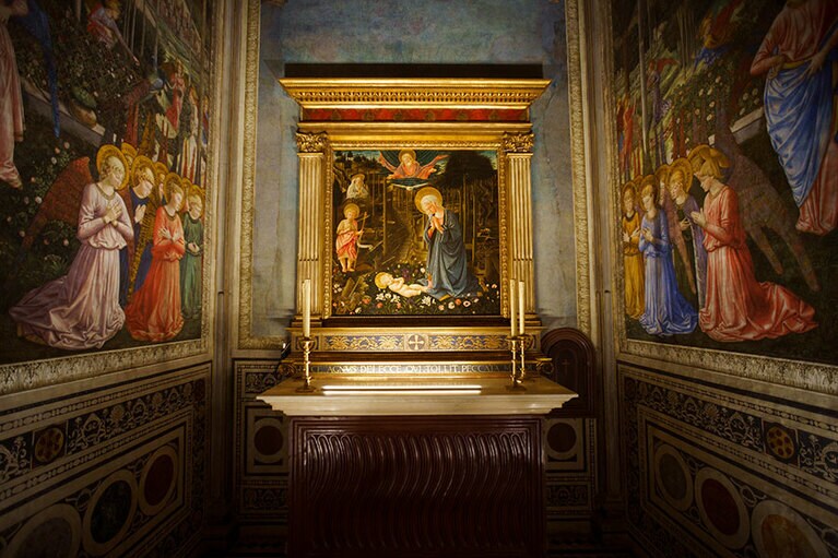 こちらの《神秘の降誕》は複製。現在、オリジナルはベルリン国立絵画館に展示されている。