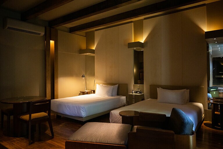 ゲストルームは12室。こちらはリラックスタイプ。