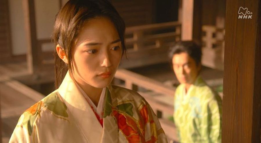 沢尻エリカに代わって川口春奈が演じる帰蝶。明智に対して淡い恋心を抱いている。2月2日に放送された「麒麟がくる」(NHK)第3回より。
