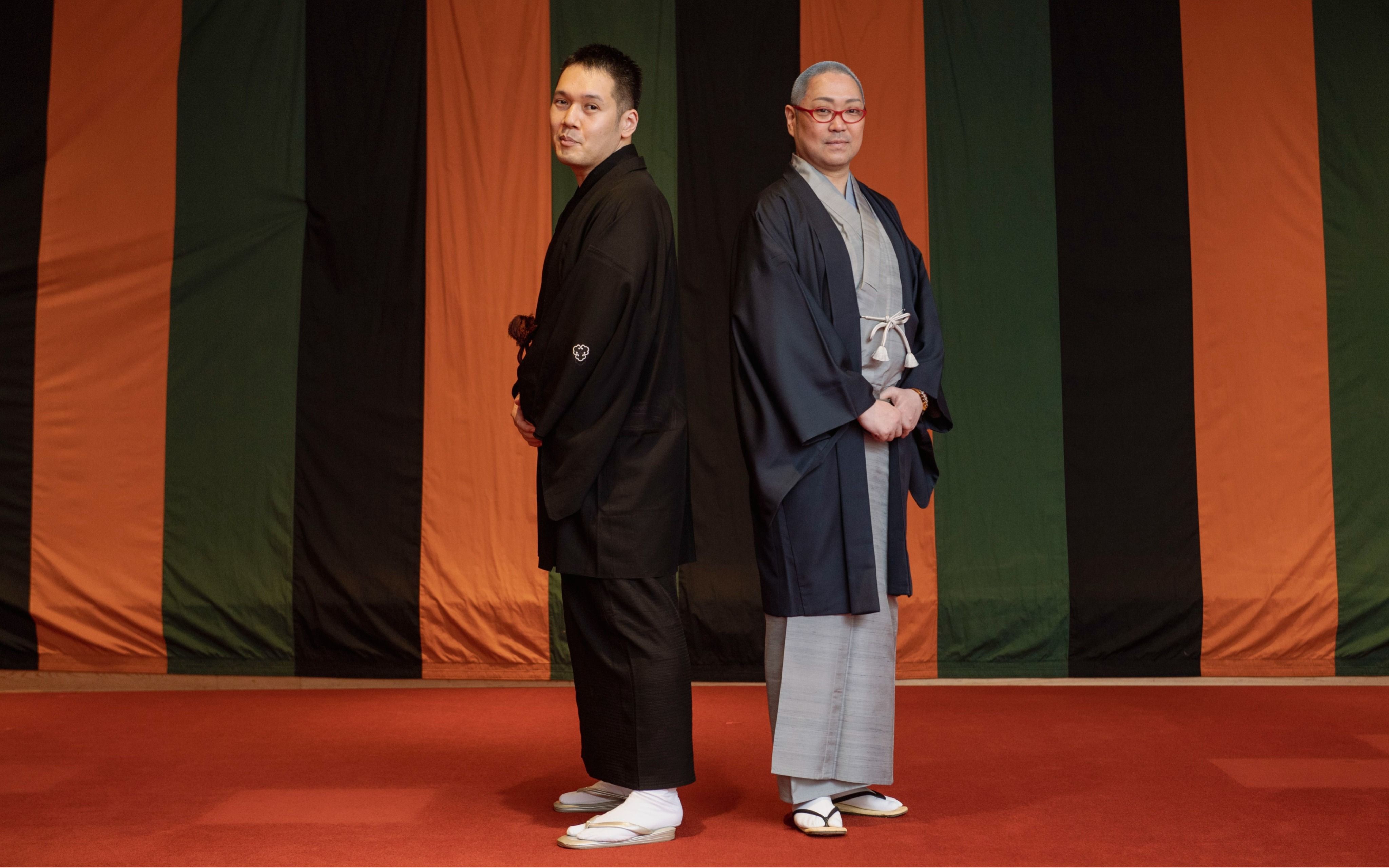 講談師の神田伯山（左）と歌舞伎役者の尾上松緑（右）