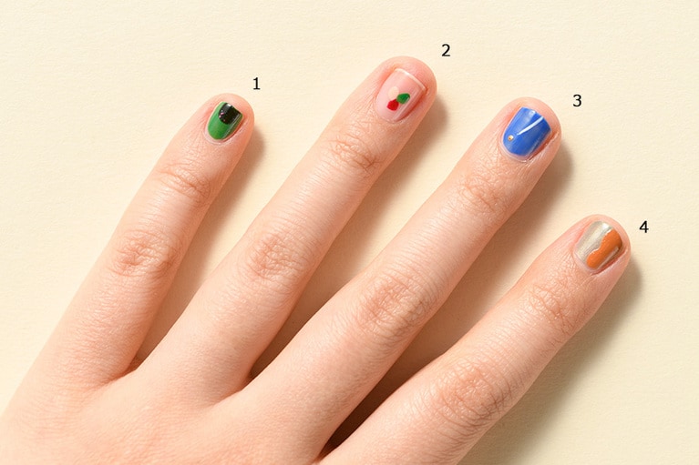 つめをぬるひと的 点と線の簡単ネイルアート