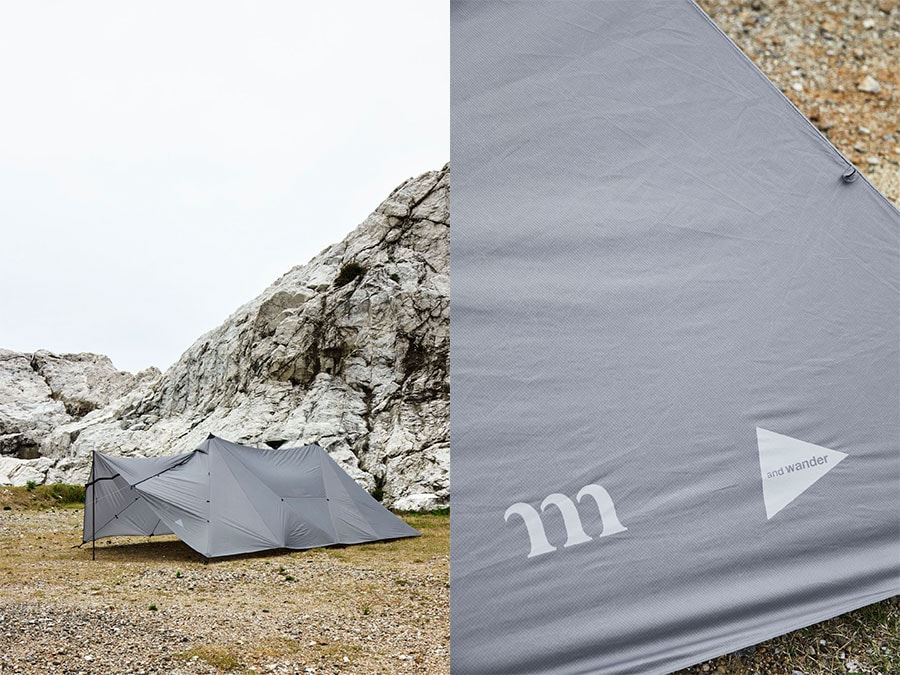 muraco × and wander HERON POLE TENT SHELTER SET 1POLE TENT(Color:gray)／132,000円、2POLE TENT(Color:gray)／198,000円。