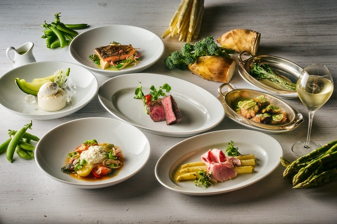 各皿に個性が光る「ツアー オブ ジャパン」のコース料理。