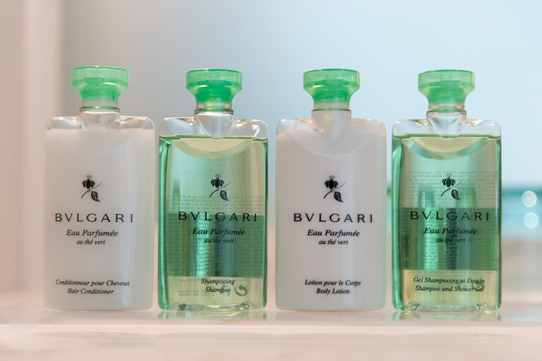 スイートのアメニティは「ブルガリ」。