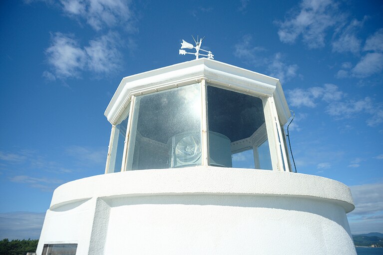 メタルハライド電球がゆっくり光を放ち始めるその姿はなんとも幻想的。