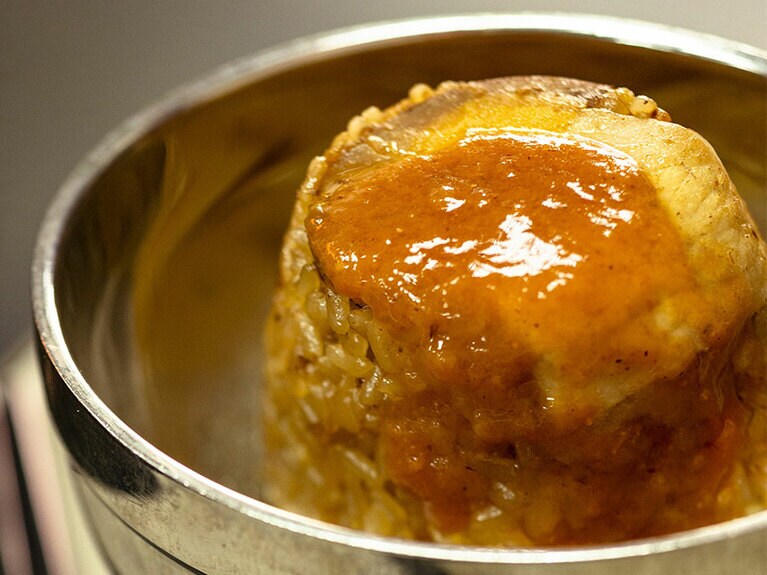 柳沢さんお薦めの筒仔米糕 小瘦(トンザイミィガオ シャオシォ) 35元。